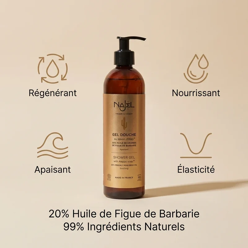 Gel Douche Huile de Figue de Barbarie - 500 ml - Najel