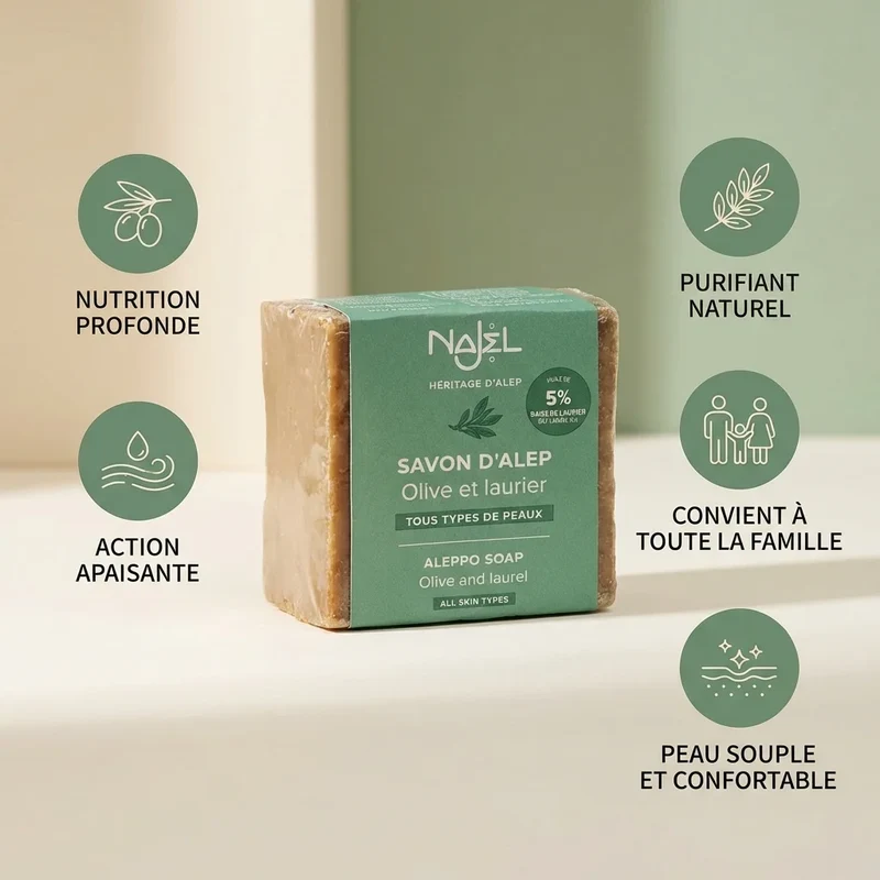 Savon d'Alep 5% HBL – 190 g – Najel