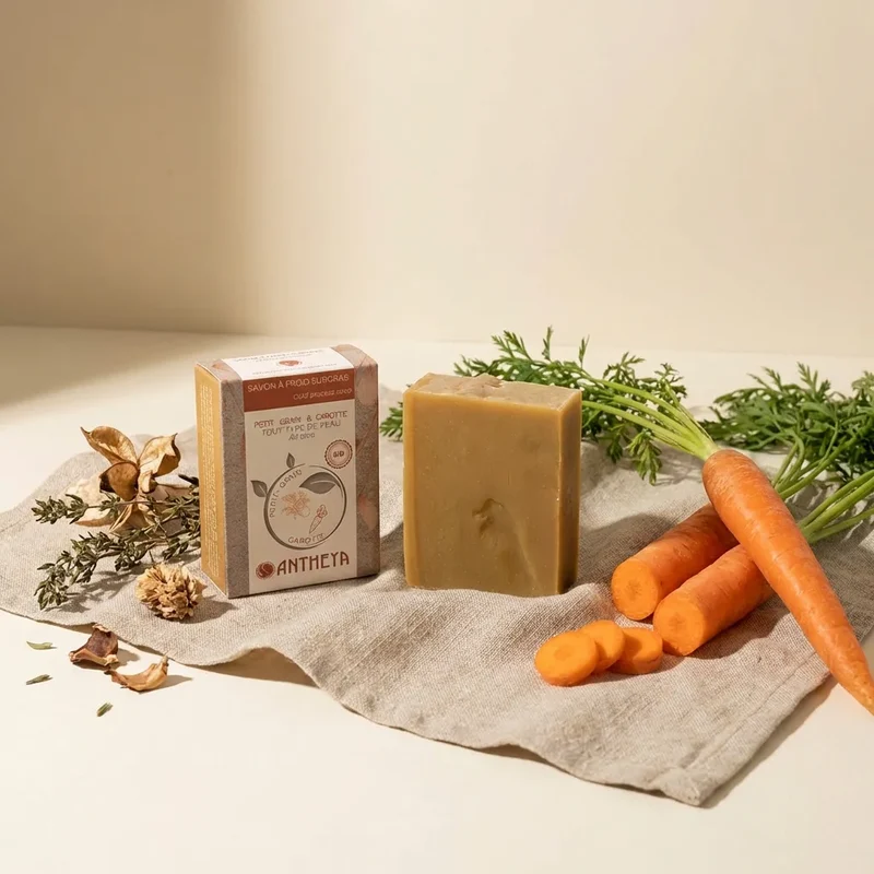 Savon Petit Grain Bigarade Carotte - Peaux Sensibles - Antheya