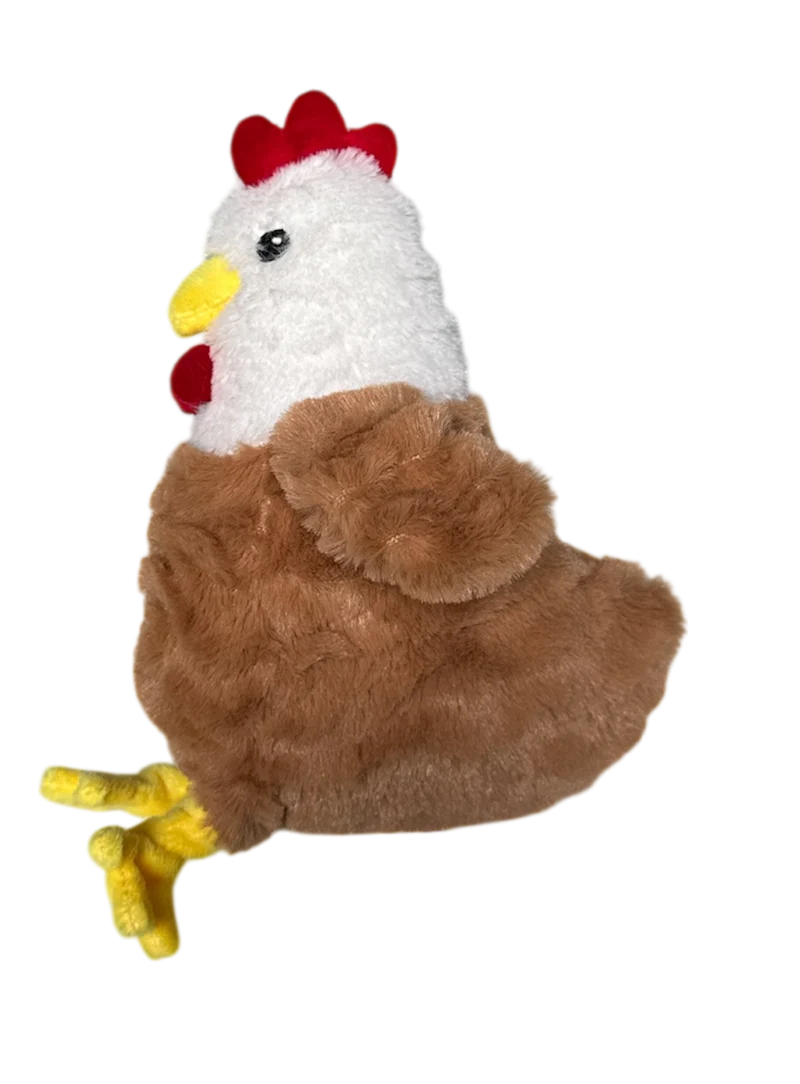 ZOOMALIN Jouet peluche forme coq marron tête blanche 20cm