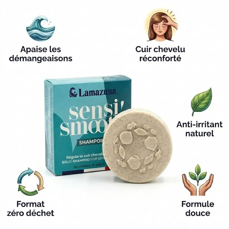 Shampoing solide Sensi'smooth - Cuir chevelu sensible - Lamazuna