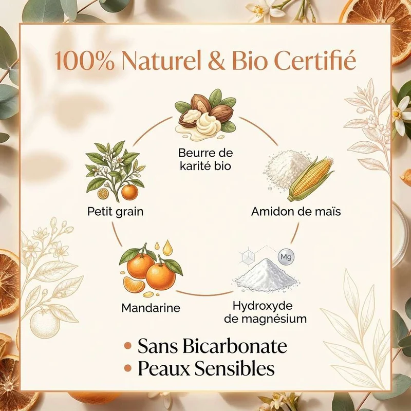 Baume Déodorant - Mandarine & Petit grain - Antheya