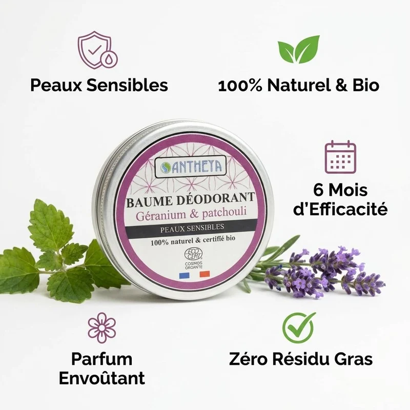 Baume Déodorant - Géranium & Patchouli - Antheya