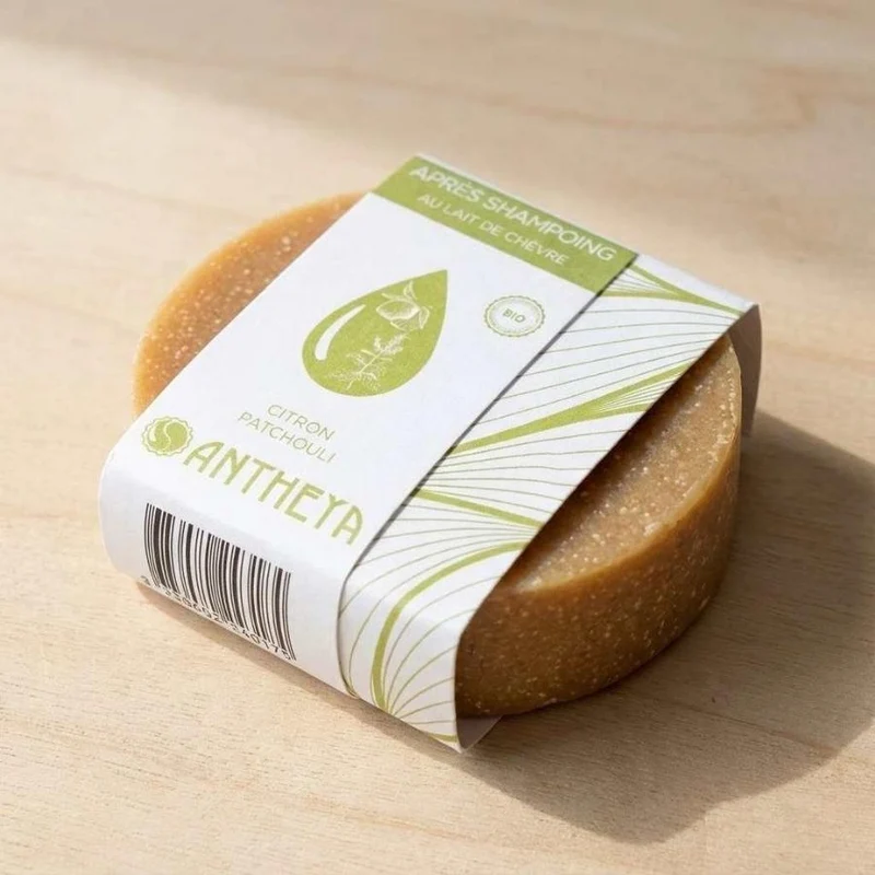 Après-shampoing solide - Lait de chèvre, Citron & Patchouli - Antheya