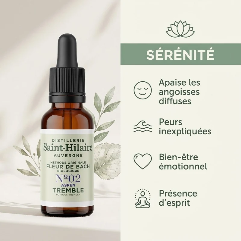 Fleur de bach tremble n°2 bio - 20ml - Saint-Hilaire
