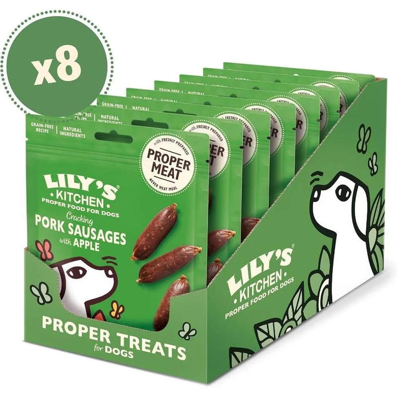 LILY'S KITCHEN Mini Saucisses pour Chien Adulte Porc et Pomme Sans Céréales 8x70g