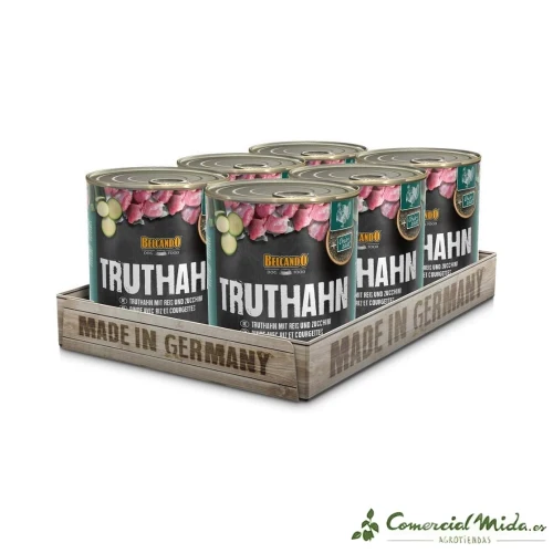 Nourriture humide BELCANDO Dinde, riz et courgettes pour chiens