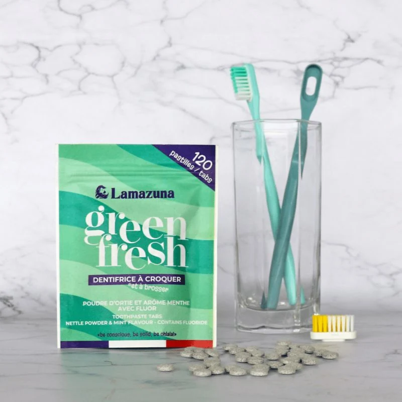 Dentifrice à Croquer Green Fresh - 120 pastilles - Lamazuna
