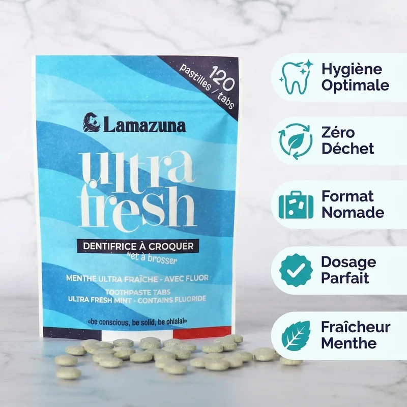 Dentifrice à Croquer Ultra Fresh - 120 pastilles - Lamazuna