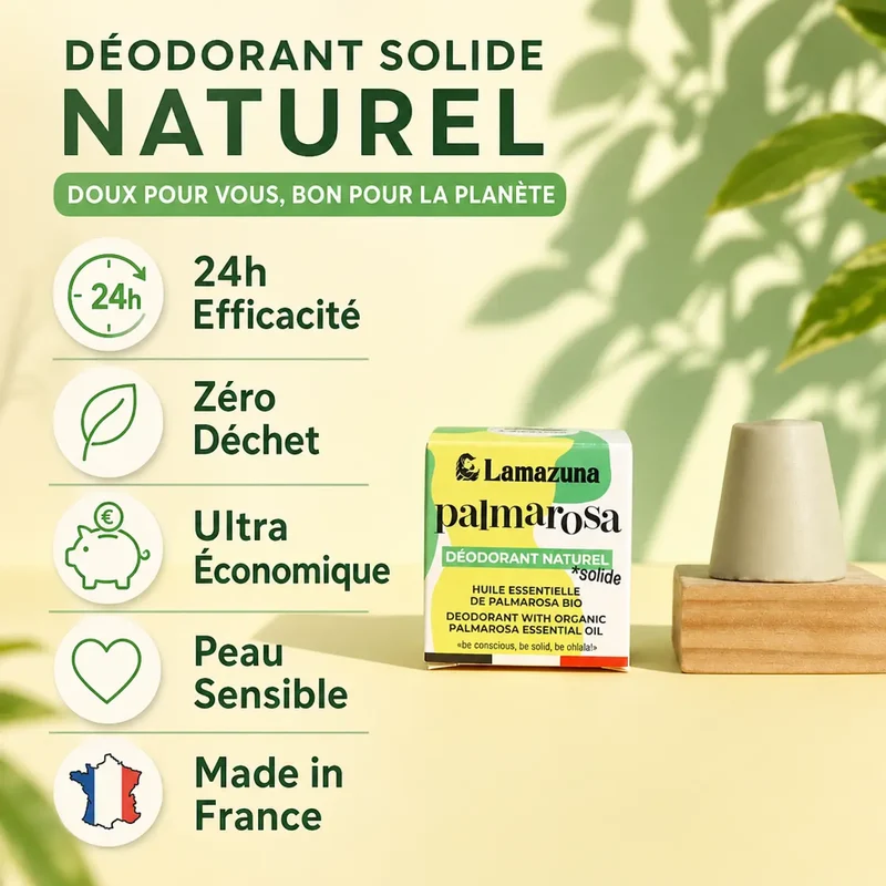 Déodorant Solide - Palmarosa - Lamazuna