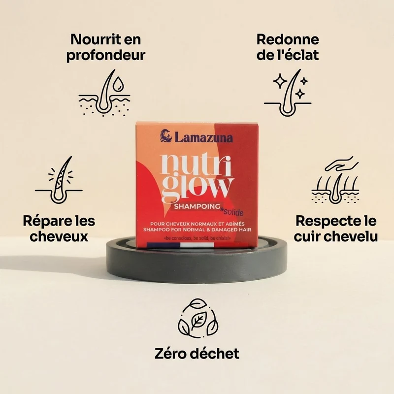 Shampoing Nutri glow - Cheveux normaux & abîmés - Lamazuna