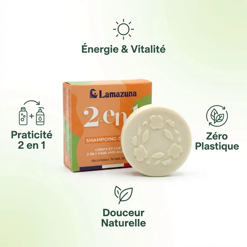 Shampoing savon 2 en 1 - Corps & cheveux - Lamazuna