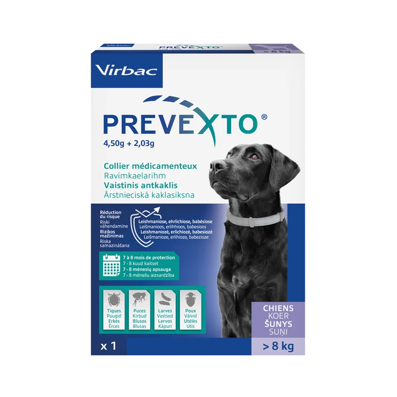 Prevexto collier médicamenteux antiparasitaire chien