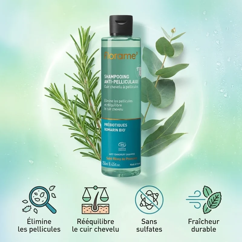 Shampooing antipelliculaire sans sulfate bio - Florame