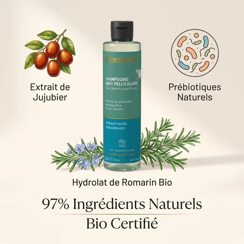 Shampooing antipelliculaire sans sulfate bio - Florame