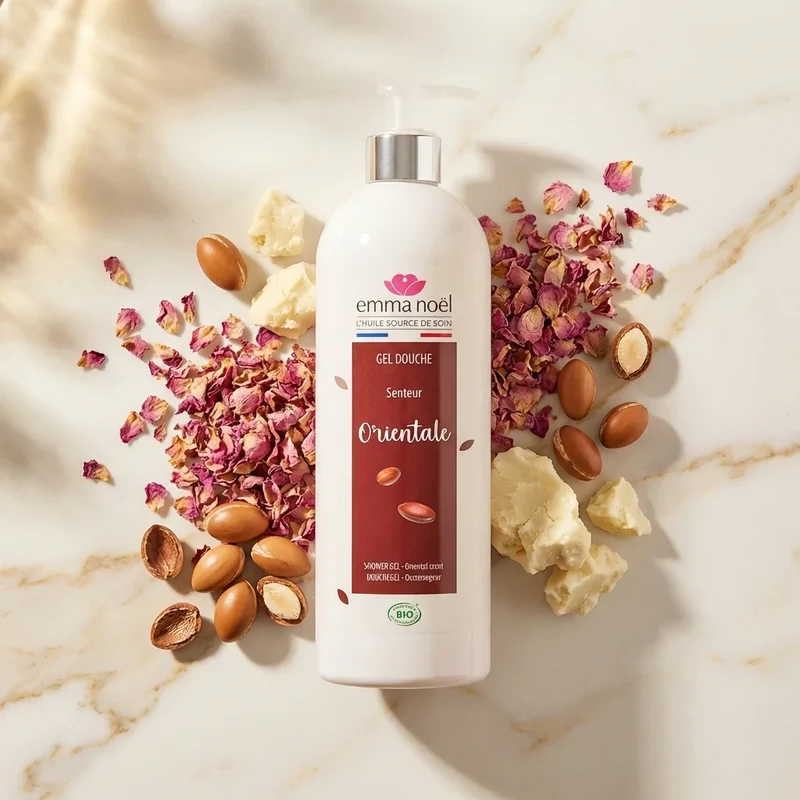 Gel Douche à l'Huile d'Argan Bio - 1 L - Emma Noël