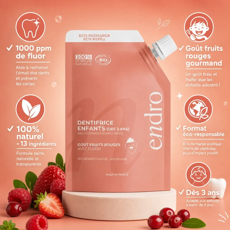 Recharge dentifrice fruits rouges - 350g - Endro