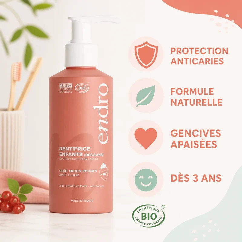 Dentifrice Enfants Fruits Rouges - 175g - Endro