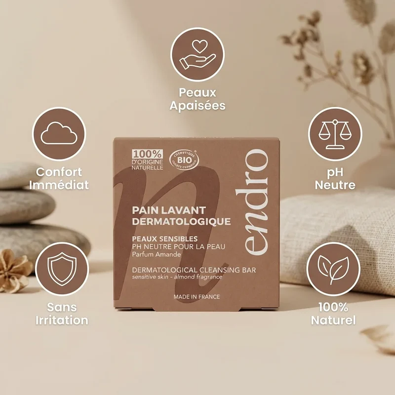 Pain lavant dermatologique Parfum Amande - 85 ml - Endro