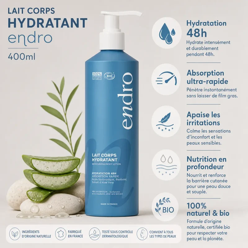 Lait corps hydratant - 400ml - Endro