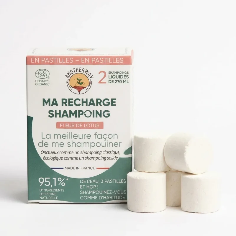 Shampoing Fleur de Lotus Bio - Pack de 6 Pastilles - Anotherway