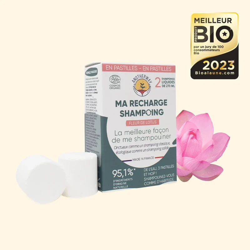 Shampoing Fleur de Lotus Bio - Pack de 6 Pastilles - Anotherway