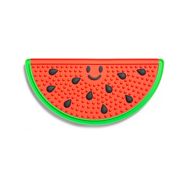 KIKKERLAND Kobe Watermelon Lick Mat Tapis à lécher en silicone pour chiens avec ventouses