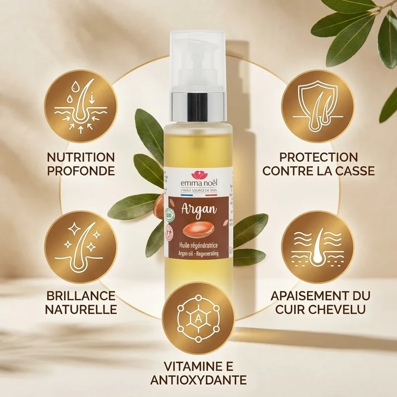 Huile Vierge d'Argan bio - 50 mL - Emma Noël