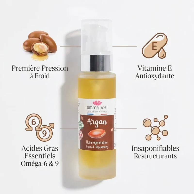 Huile Vierge d'Argan bio - 50 mL - Emma Noël