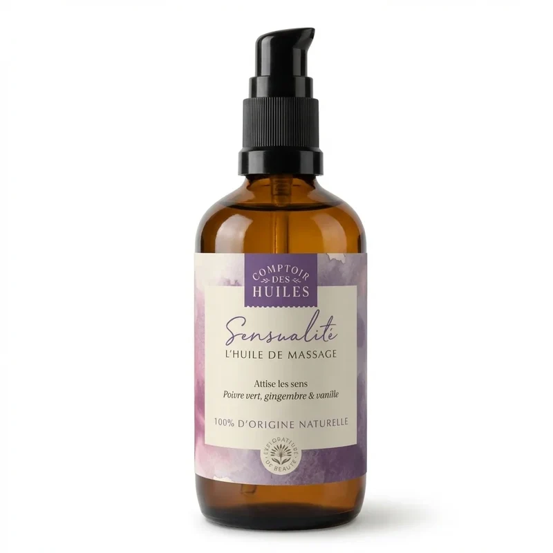 Huile de Massage Sensualité Bio - 100 ml - Comptoir des Huiles