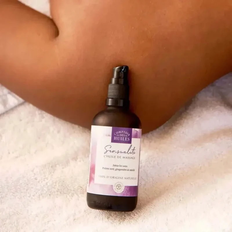 Huile de Massage Sensualité Bio - 100 ml - Comptoir des Huiles