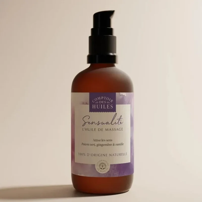 Huile de Massage Sensualité Bio - 100 ml - Comptoir des Huiles