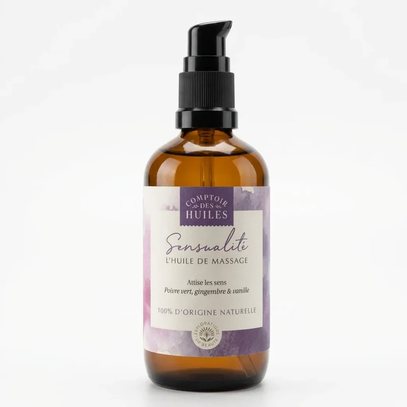 Huile de Massage Sensualité Bio - 100 ml - Comptoir des Huiles