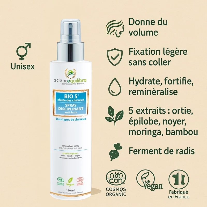Spray Anti-Chute Cheveux Bio – 150 ml – Science & Équilibre
