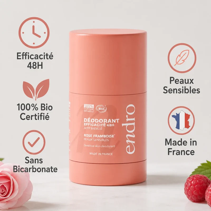 Déodorant Stick Rechargeable 50g - Parfum rose-framboise - Endro