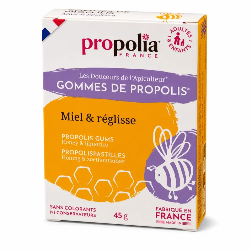 Gommes de Propolis Miel & Réglisse - 45g - Propolia