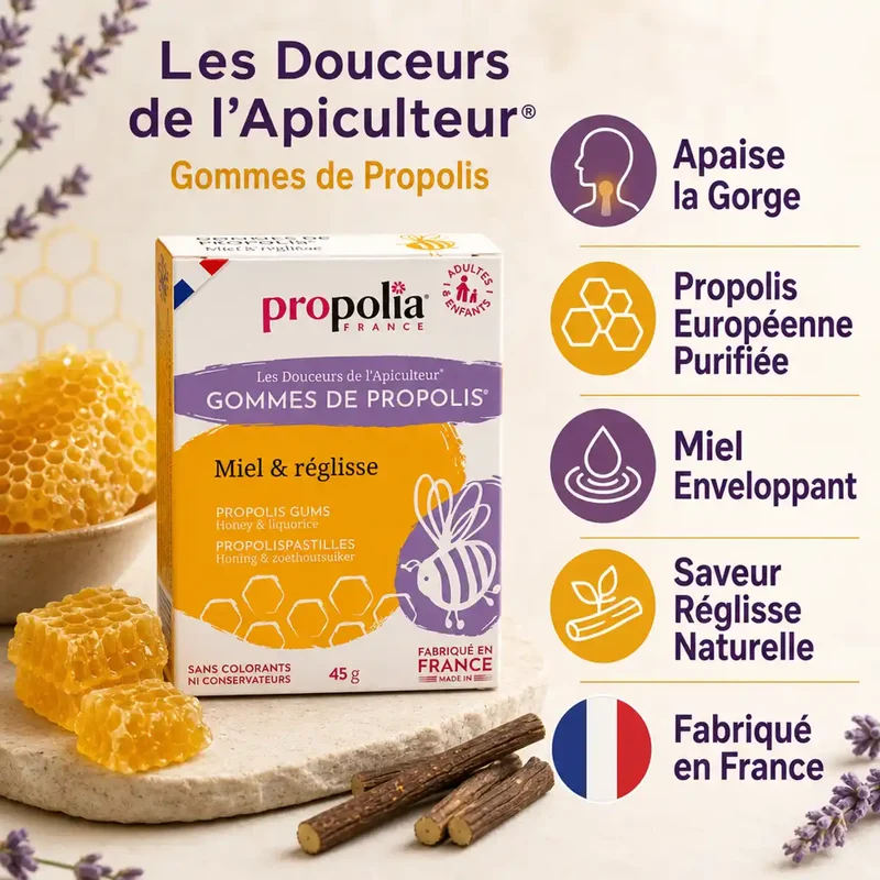 Gommes de Propolis Miel & Réglisse - 45g - Propolia