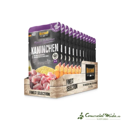 BELCANDO KANINCHEN Nourriture humide pour chien au lapin, millet et patate douce 12 x 125 g