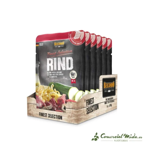 Nourriture humide pour chien BELCANDO RIND au bœuf, aux œufs et aux courgettes