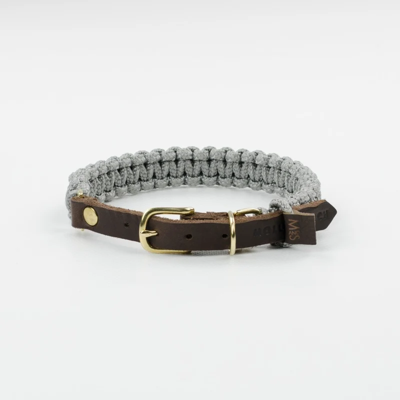 Collier pour chien en corde marine sangle cuir