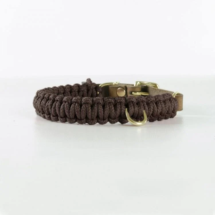 Collier pour chien en corde marine sangle cuir