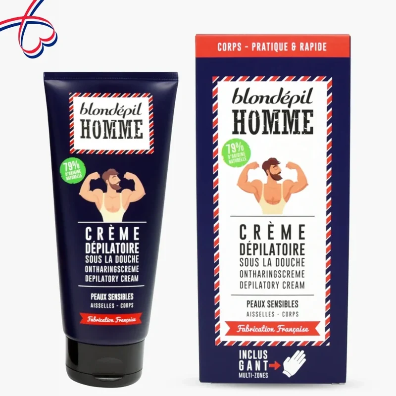 Crème dépilatoire douche (gant inclus) - Aisselles & Corps - Blondépil Homme