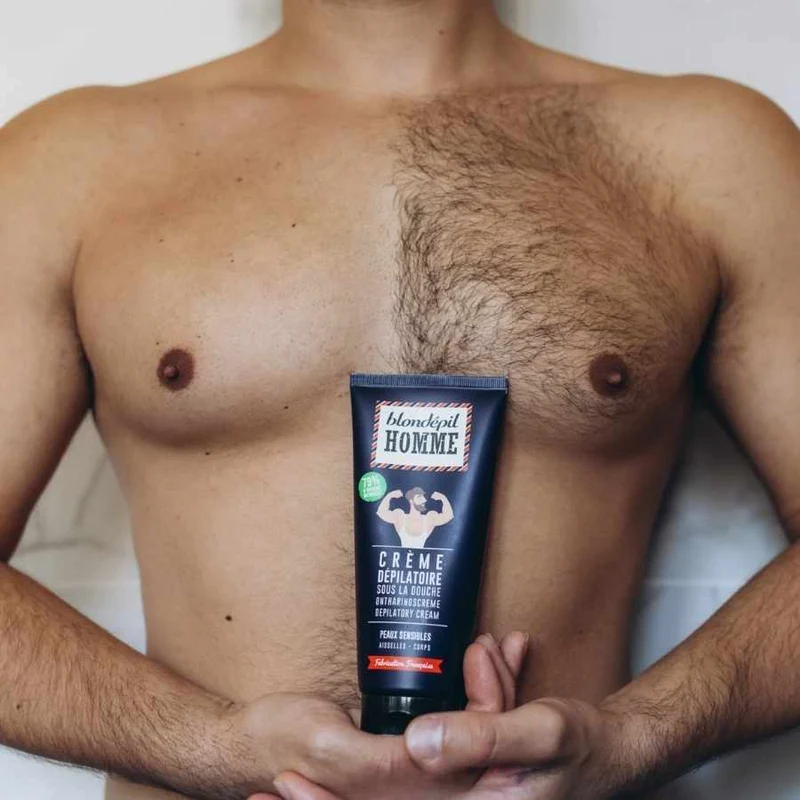 Crème dépilatoire douche (gant inclus) - Aisselles & Corps - Blondépil Homme