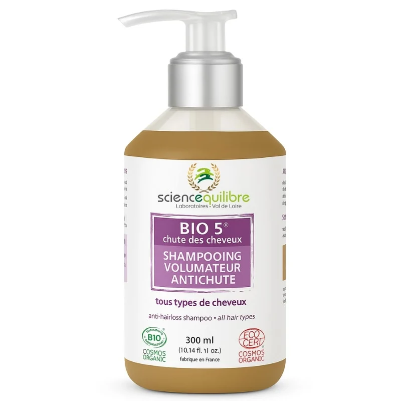 Shampooing volumateur anti-chute BIO 5 pour cheveux fins – Science & Équilibre