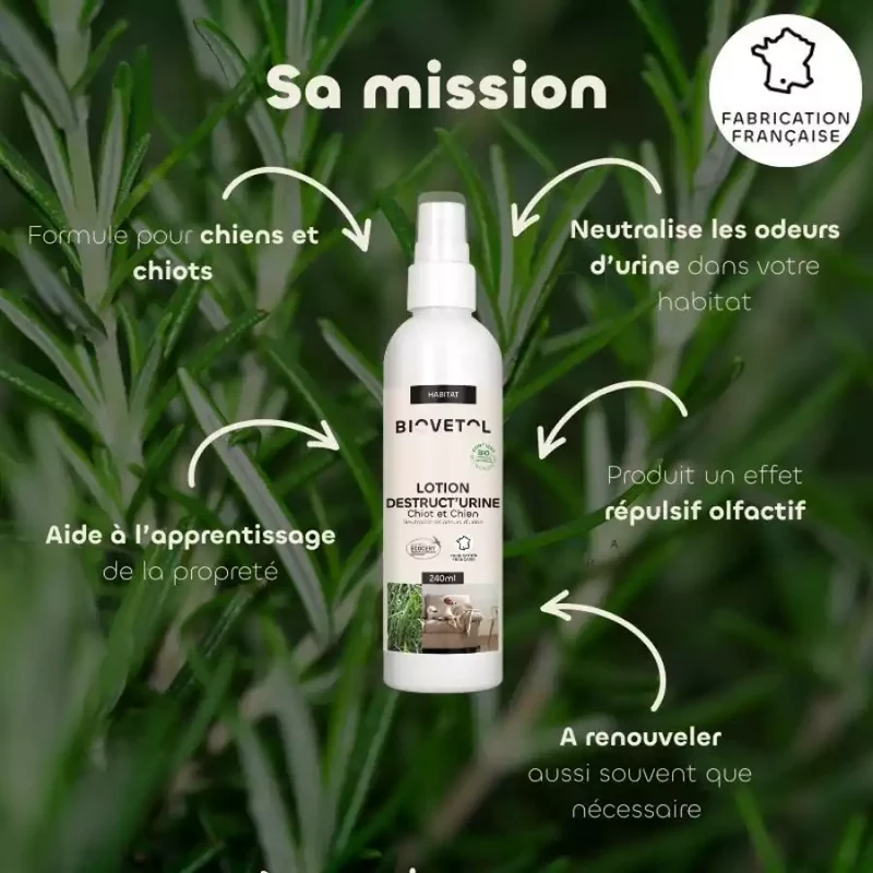 Desctr'Urine - Spray Destructeur d'odeur Urine Chien - Biovetol