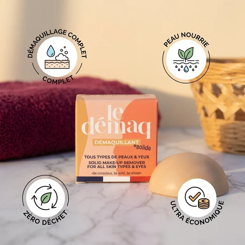 Démaquillant solide à l’huile de jojoba bio – Lamazuna (30 g)