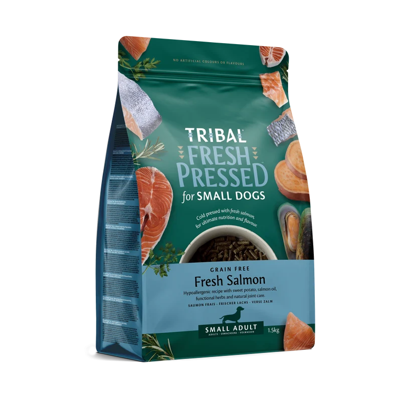 TRIBAL Croquettes Pressées à Froid pour Chien Adulte Petite Race au Saumon