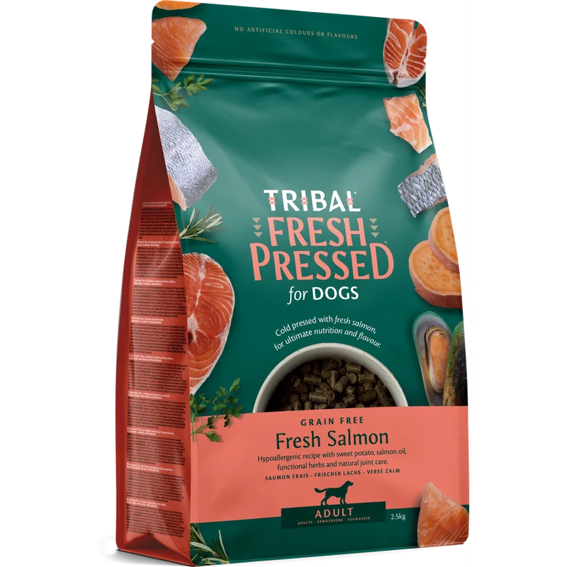 TRIBAL Croquettes Pressées à Froid pour Chien Adulte au Saumon