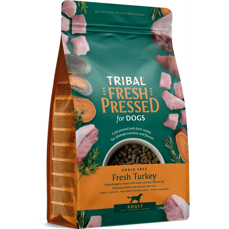 TRIBAL Croquettes Pressées à Froid pour Chien Adulte à la Dinde