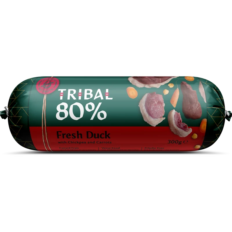 TRIBAL Saucisse 80% au Canard pour Chien 300g